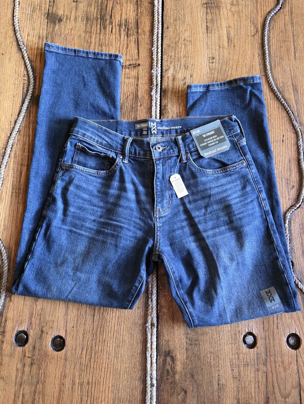 Mutual Weave Men’s Deep Blue Straight Leg Jeans 32x30